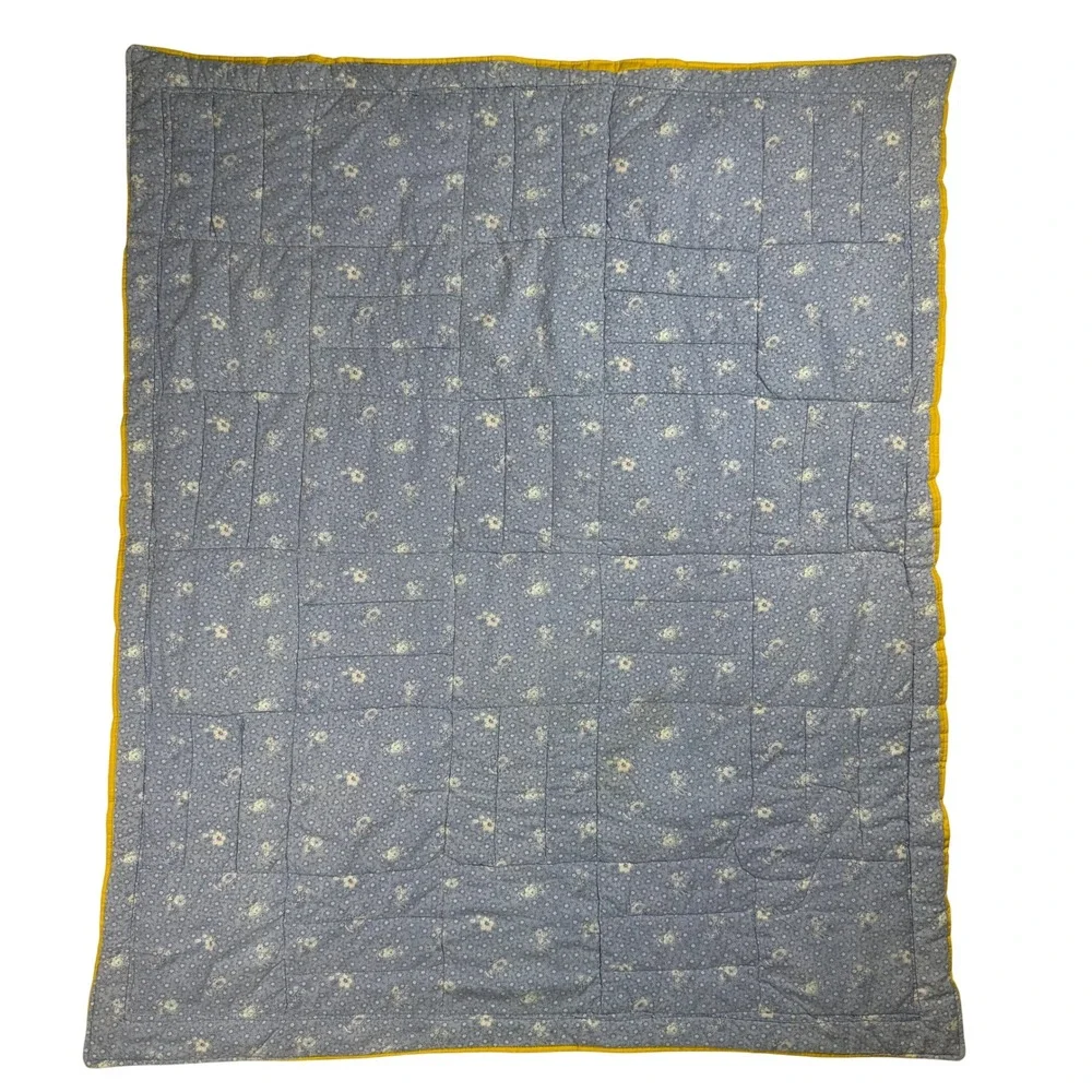 Disney Vintage Cottagecore Kids Patchwork Quilt Baby Blanket Blue Cotton Kidcore